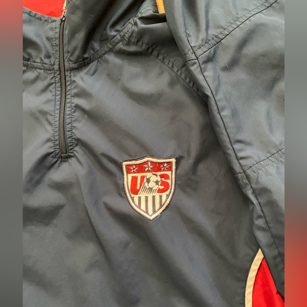 Nike USA 🇺🇸 Soccer Pullover Navy Blue Windbreaker 🇺🇸 XL - Picture 5 of 16